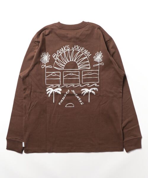 BANKS（バンクス）の「DESIGN TEE/BANKS(バンクス)長袖ロンT（Tシャツ/カットソー・メンズ・ブラウン/ピンク/オートミール・SMALL/X-LARGE/MEDIUM/LARGE）」の5枚目の写真