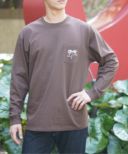 BANKS（バンクス）の「DESIGN TEE/BANKS(バンクス)長袖ロンT（Tシャツ/カットソー・メンズ・ブラウン/ピンク/オートミール・SMALL/X-LARGE/MEDIUM/LARGE）」の9枚目の写真