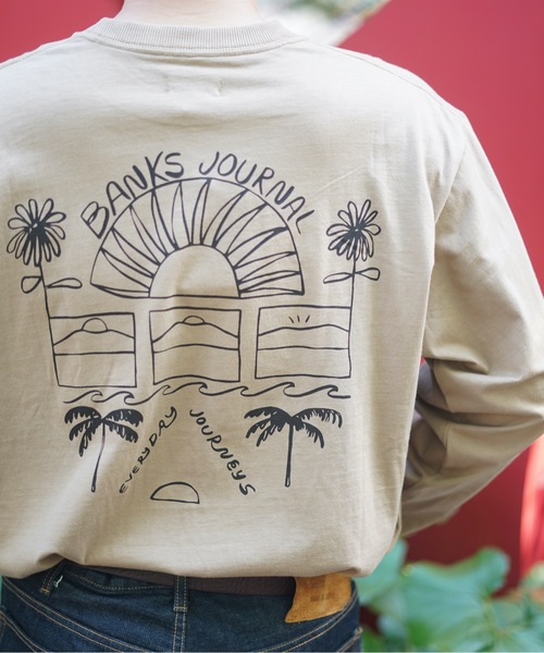 BANKS（バンクス）の「DESIGN TEE/BANKS(バンクス)長袖ロンT（Tシャツ/カットソー・メンズ・ブラウン/ピンク/オートミール・SMALL/X-LARGE/MEDIUM/LARGE）」の18枚目の写真