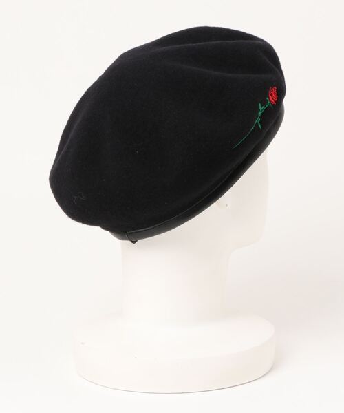 AZS TOKYO（アザストーキョー）の「AZS TOKYO/アザストウキョウ/"I CRIED FOR YOU"  ROSE BERET（ハンチング/ベレー帽・レディース・ブラック・F）」の2枚目の写真