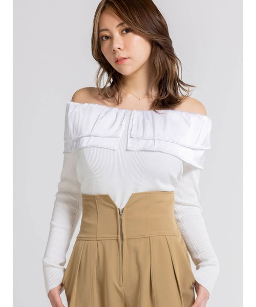 DURAS - DURAS オフショルトップス 新品】DURAS 花柄 オフショル トップス・パンツ セット (F