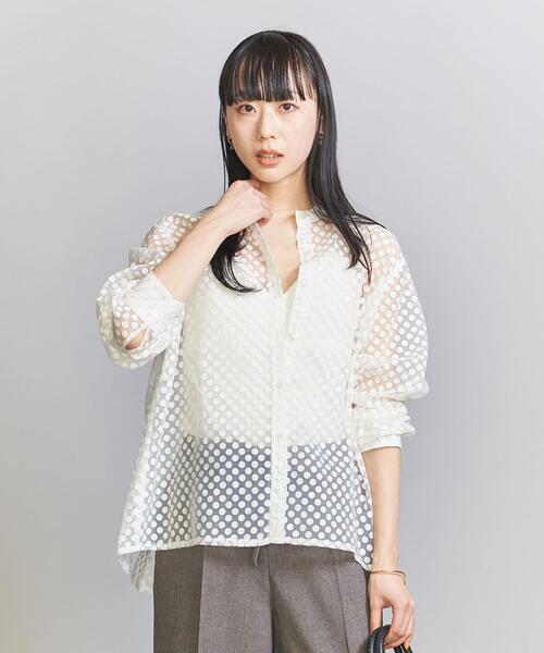 MARMARI(マルマリ)の「<MARMARI>シアー ドット シャツ -ウォッシャブル-(シャツ/ブラウス・レディース・ホワイト/ブラック・FREE)」の6枚目の写真