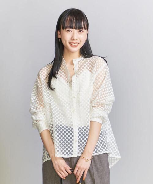 MARMARI(マルマリ)の「<MARMARI>シアー ドット シャツ -ウォッシャブル-(シャツ/ブラウス・レディース・ホワイト/ブラック・FREE)」の7枚目の写真