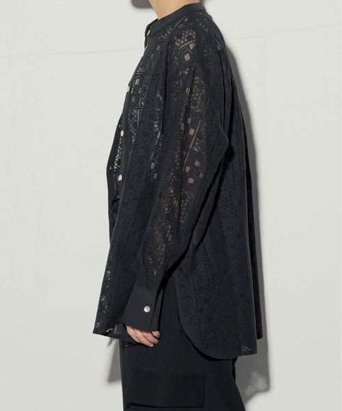 ottilie(オティーリエ)の「ottilie シェルボタンレーストップス(シャツ/ブラウス・レディース・ブラック/オフホワイト・FREE)」の10枚目の写真