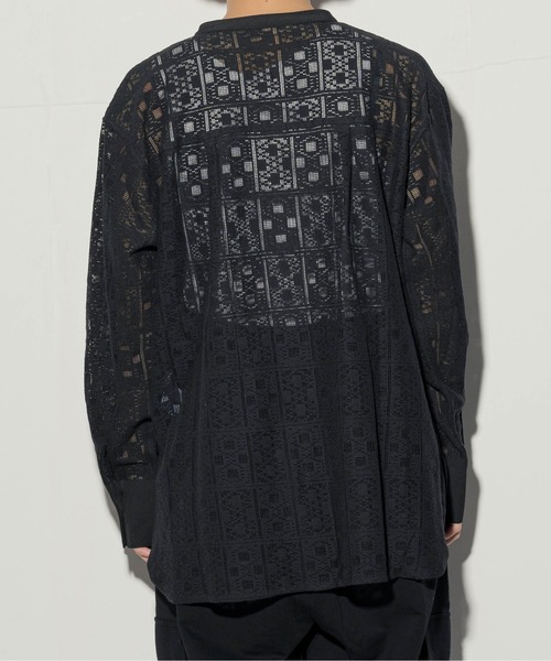 ottilie(オティーリエ)の「ottilie シェルボタンレーストップス(シャツ/ブラウス・レディース・ブラック/オフホワイト・FREE)」の11枚目の写真