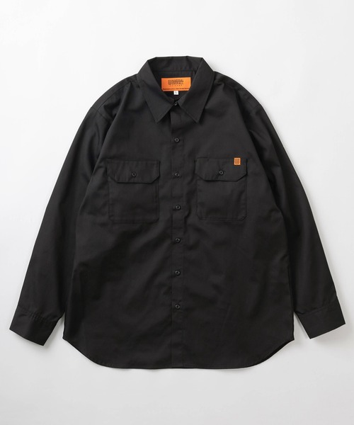 UNIVERSAL OVERALL（ユニバーサルオーバーオール）の「【UNIVERSAL OVERALL/ユニバーサルオーバーオール】ビッグシルエット 胸ワンポイントピスネーム ツイル生地 WORKER'S SHIRT(ワーカーズシャツ)/長袖シャツ（シャツ/ブラウス・メンズ・ブラック/ミント・M/L/XL）」の3枚目の写真