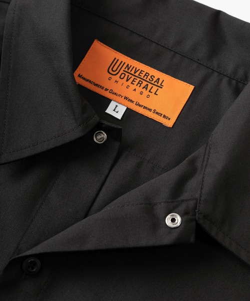 UNIVERSAL OVERALL（ユニバーサルオーバーオール）の「【UNIVERSAL OVERALL/ユニバーサルオーバーオール】ビッグシルエット 胸ワンポイントピスネーム ツイル生地 WORKER'S SHIRT(ワーカーズシャツ)/長袖シャツ（シャツ/ブラウス・メンズ・ブラック/ミント・M/L/XL）」の9枚目の写真