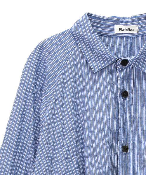 Plantation(プランテーション)の「シェイクストライプ/チュニック(チュニック・レディース・ブルー/ライトグレー・M size)」の5枚目の写真