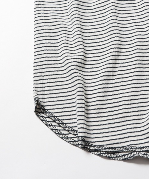 MILLER（ミラー）の「▲R.P.miller/ミラー Prib Tanktop ボーダー 切りっぱなし タンクトップ（タンクトップ・レディース・オフホワイト/モカ/ブルー/ネイビー・FREE）」の18枚目の写真