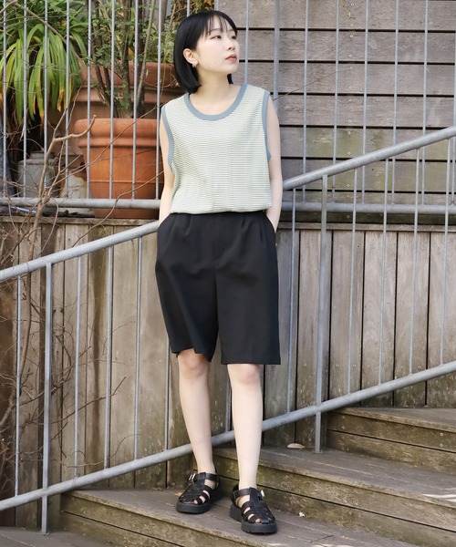 MILLER（ミラー）の「▲R.P.miller/ミラー Prib Tanktop ボーダー 切りっぱなし タンクトップ（タンクトップ・レディース・オフホワイト/モカ/ブルー/ネイビー・FREE）」の17枚目の写真