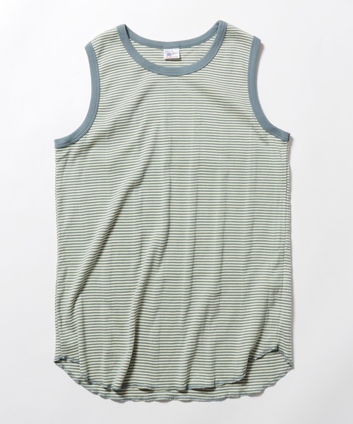 MILLER（ミラー）の「▲R.P.miller/ミラー Prib Tanktop ボーダー 切りっぱなし タンクトップ（タンクトップ・レディース・オフホワイト/モカ/ブルー/ネイビー・FREE）」の13枚目の写真