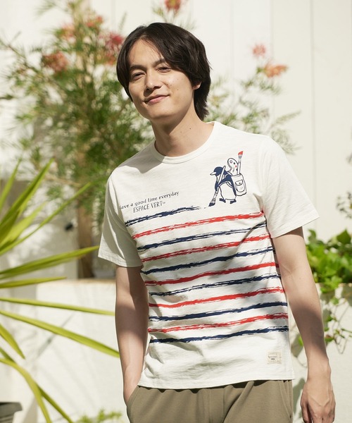 Blue Standard (ブルースタンダード)の「【BLUE STANDARD/ブルースタンダード】別注 ペンギンプリントTシャツ スラブ さらさら(Tシャツ/カットソー・メンズ・その他/その他1/その他3/その他2/その他4・X-LARGE/MEDIUM/SMALL/LARGE)」の2枚目の写真