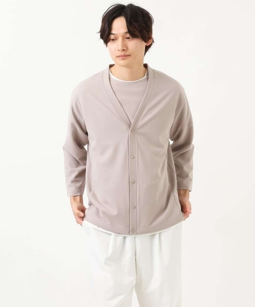 a.v.v(アーヴェヴェ)の「【接触冷感/防シワ】8分袖梨地カーディガン(アンサンブル可)(カーディガン/ボレロ・メンズ・ミント/ライトグレー・48/50/46)」の14枚目の写真