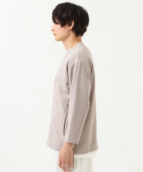a.v.v(アーヴェヴェ)の「【接触冷感/防シワ】8分袖梨地カーディガン(アンサンブル可)(カーディガン/ボレロ・メンズ・ミント/ライトグレー・48/50/46)」の15枚目の写真