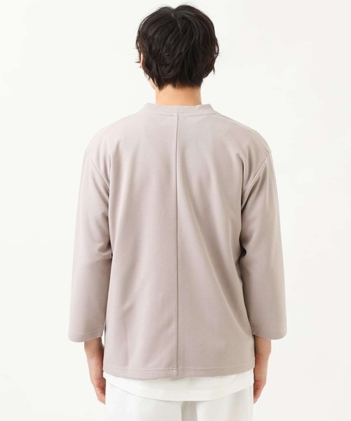 a.v.v(アーヴェヴェ)の「【接触冷感/防シワ】8分袖梨地カーディガン(アンサンブル可)(カーディガン/ボレロ・メンズ・ミント/ライトグレー・48/50/46)」の16枚目の写真