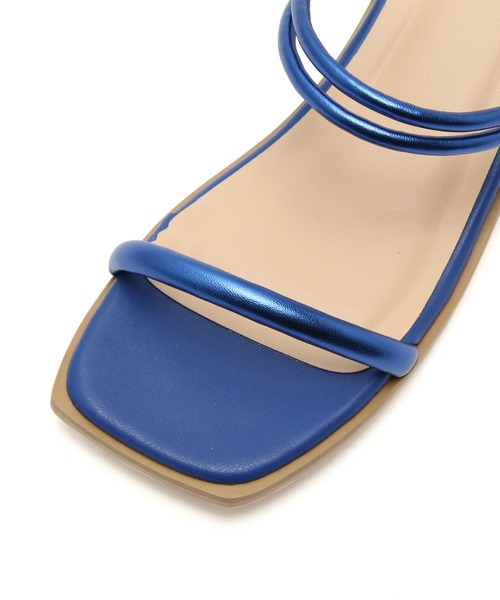 2WAYスクエアトゥブロックヒールミュール