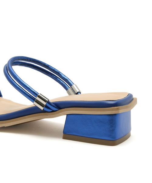 2WAYスクエアトゥブロックヒールミュール