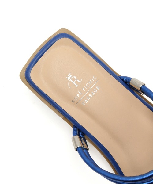 2WAYスクエアトゥブロックヒールミュール