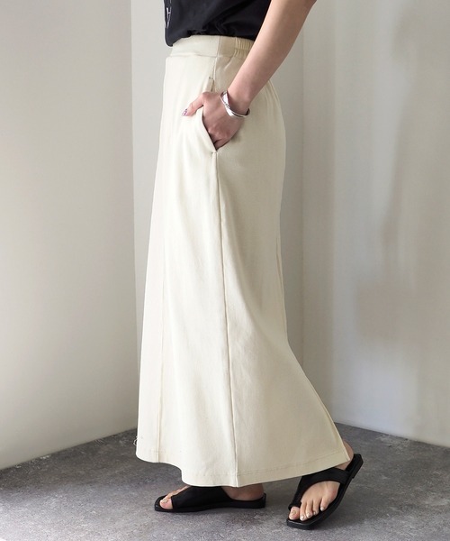 Riberry（リベリー）の「テレコリブ ナロースカート（スカート・レディース・アイボリー/ブラック/オートミール・FREE）」の16枚目の写真