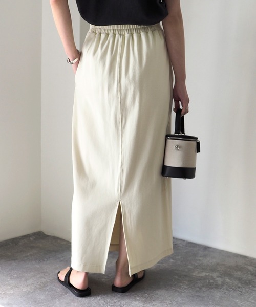 Riberry（リベリー）の「テレコリブ ナロースカート（スカート・レディース・アイボリー/ブラック/オートミール・FREE）」の17枚目の写真