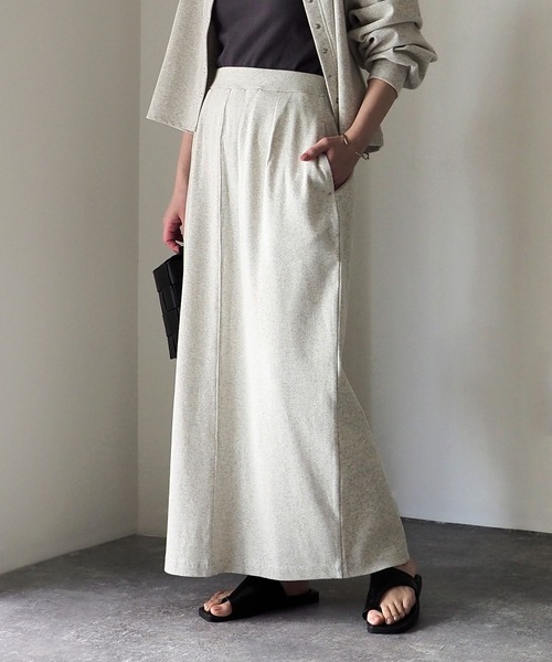 Riberry（リベリー）の「テレコリブ ナロースカート（スカート・レディース・アイボリー/ブラック/オートミール・FREE）」の15枚目の写真