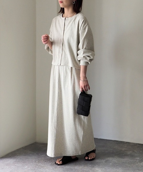 Riberry（リベリー）の「テレコリブ ナロースカート（スカート・レディース・アイボリー/ブラック/オートミール・FREE）」の11枚目の写真