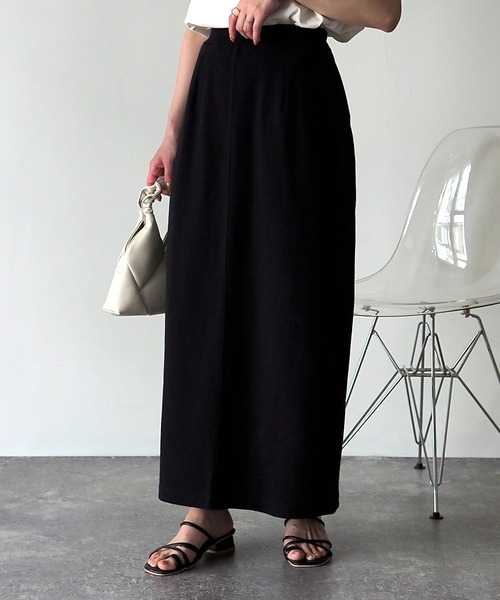 Riberry（リベリー）の「テレコリブ ナロースカート（スカート・レディース・アイボリー/ブラック/オートミール・FREE）」の10枚目の写真