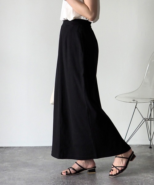 Riberry（リベリー）の「テレコリブ ナロースカート（スカート・レディース・アイボリー/ブラック/オートミール・FREE）」の9枚目の写真