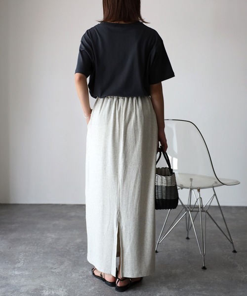 Riberry（リベリー）の「テレコリブ ナロースカート（スカート・レディース・アイボリー/ブラック/オートミール・FREE）」の21枚目の写真