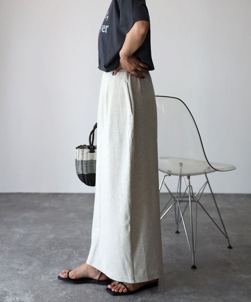 Riberry（リベリー）の「テレコリブ ナロースカート（スカート・レディース・アイボリー/ブラック/オートミール・FREE）」の22枚目の写真