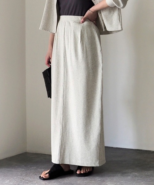 Riberry（リベリー）の「テレコリブ ナロースカート（スカート・レディース・アイボリー/ブラック/オートミール・FREE）」の20枚目の写真