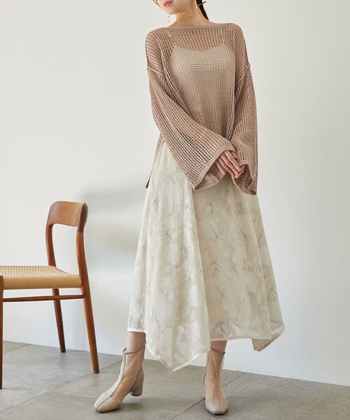 MAJESTIC LEGON（マジェスティックレゴン）の「フラワープリントジャカードスカート（スカート・レディース・アイボリー/グレー・MEDIUM）」の11枚目の写真