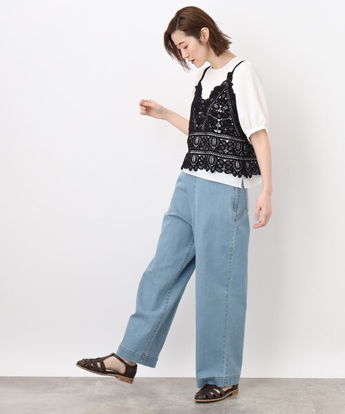 grove（グローブ）の「◆トレンド感たっぷり!ひんやり大人のランチデニムパンツ（デニムパンツ・レディース・ネイビー/ライトブルー・03/02/01/05/04）」の5枚目の写真