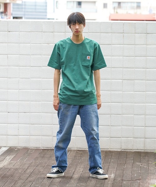 Carhartt チェックシャツ ブルー 水色 半袖 短丈 ボックスシルエット Carhartt チェックシャツ ブルー 水色 半袖 短丈 ボックス