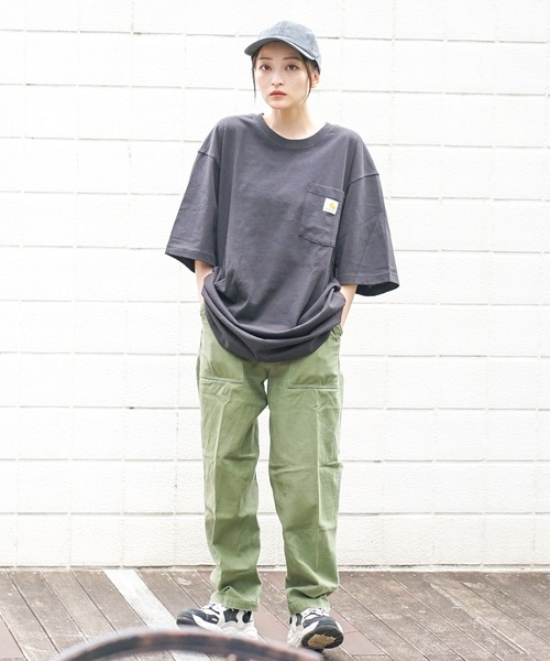 【Carhartt/カーハート】K87 Pocket Short Sleeve ポケット 半袖 Tシャツ メンズ レディース ポケットT ビッグシルエット ゆったり オーバーサイズ ルーズフィット（Tシャツ/カットソー）｜Carhartt（カーハート）