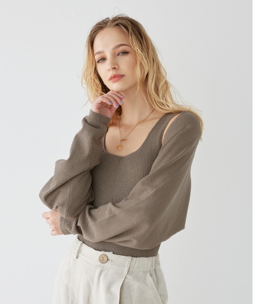 ALEXIA STAM（アリシアスタン）の「Long Sleeve Knit Bolero / サマーニットボレロ（カーディガン/ボレロ・レディース・ピンク系その他/ブラック/モカ/ブルー系その他・FREE）」の14枚目の写真