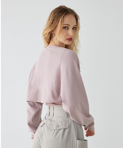 ALEXIA STAM リブ編みライトグレー長袖カーディガン 新品未使用✨️ アトリエシックス カシミヤブレンド 長袖 ニット カーディガン