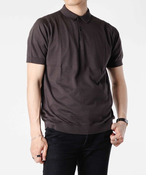 JOHN SMEDLEY RHODES 30 GAUGE SEAISLAND COTTON POLO KNIT