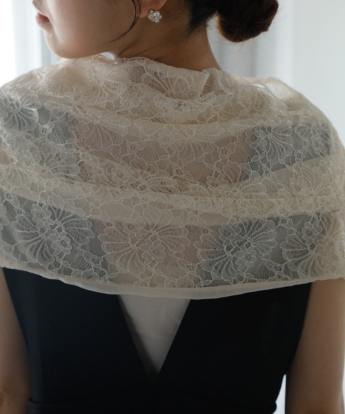 M.deux（エムドゥ）の「レース付きショール（ストール/ショール・レディース・ベージュ/グレー・MEDIUM）」の6枚目の写真