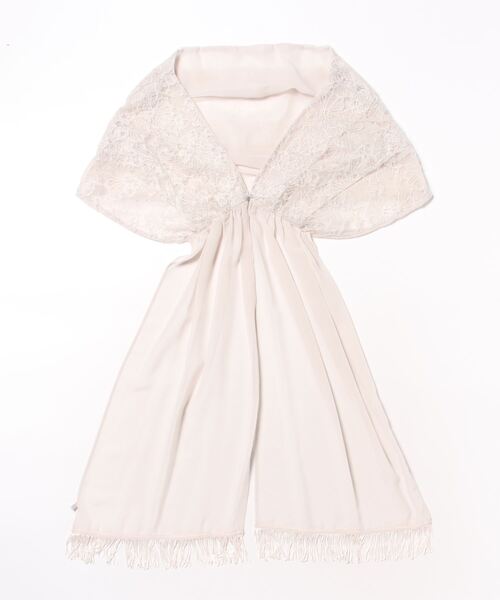 M.deux（エムドゥ）の「レース付きショール（ストール/ショール・レディース・ベージュ/グレー・MEDIUM）」の5枚目の写真