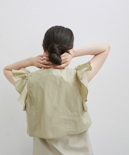 ADAM ET ROPE'（アダムエロペ）の「〈SETアイテム〉フリルセットTシャツ（Tシャツ/カットソー・レディース・ホワイト/ブラック/ベージュ・FREE）」の8枚目の写真