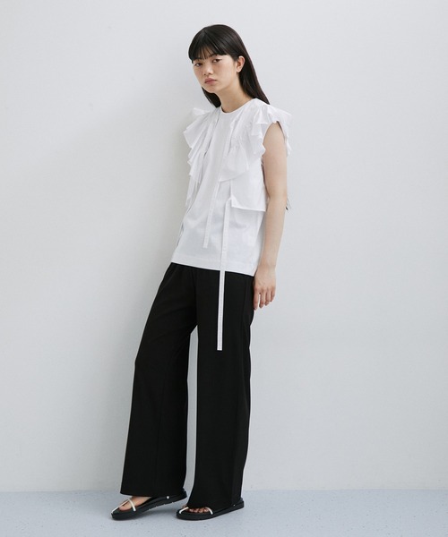 ADAM ET ROPE'（アダムエロペ）の「〈SETアイテム〉フリルセットTシャツ（Tシャツ/カットソー・レディース・ホワイト/ブラック/ベージュ・FREE）」の15枚目の写真