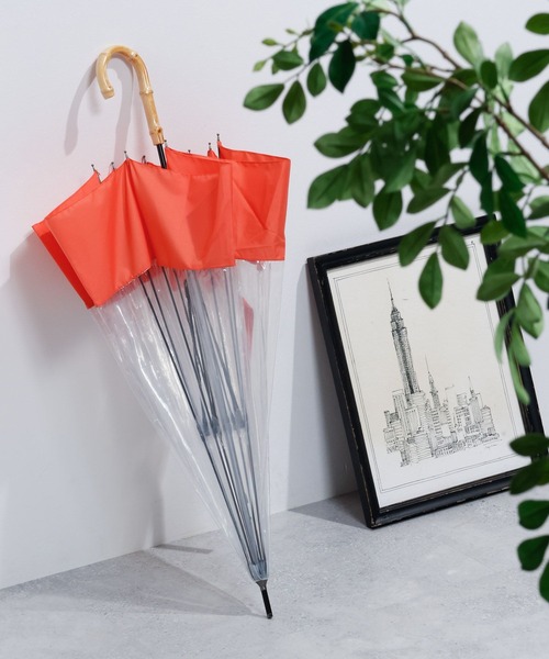 LEPSIM(レプシィム)の「ドームコンビビニール傘 178061(長傘・レディース・ライトグリーン/オレンジ/アイボリー・ONE SIZE)」の3枚目の写真