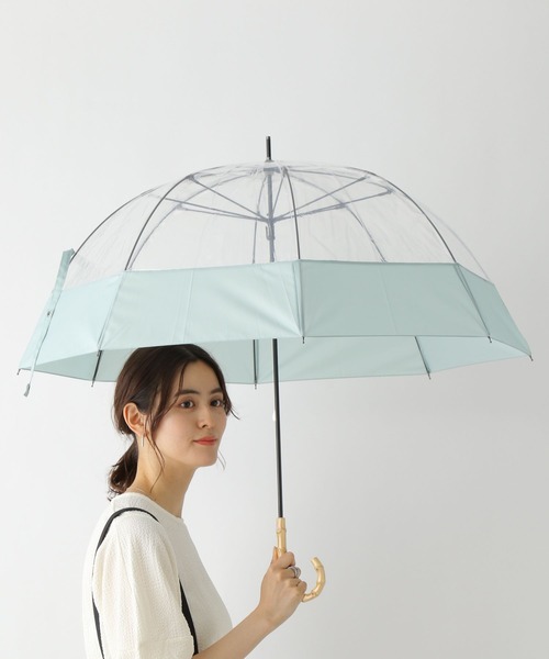 LEPSIM(レプシィム)の「ドームコンビビニール傘 178061(長傘・レディース・ライトグリーン/オレンジ/アイボリー・ONE SIZE)」の2枚目の写真