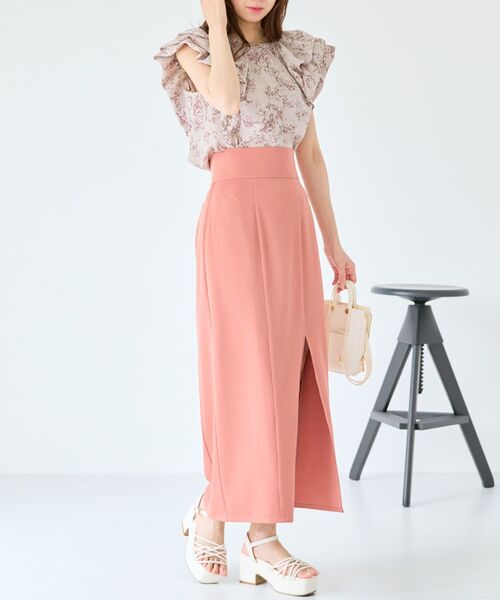 MAJESTIC LEGON(マジェスティックレゴン)の「ウエストフィットスリットスカート(スカート・レディース・モカ/ブラック/オレンジ・SMALL/MEDIUM)」の6枚目の写真