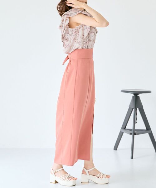 MAJESTIC LEGON(マジェスティックレゴン)の「ウエストフィットスリットスカート(スカート・レディース・モカ/ブラック/オレンジ・SMALL/MEDIUM)」の7枚目の写真