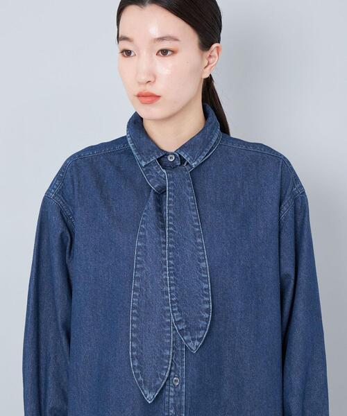 CITEN（シテン）の「＜CITEN＞ボウタイ ツキ デニム シャツ