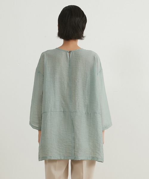 On One's Own（オンワンズオン）の「On One's Own シアー感リネンミックス２WAY トップ（その他トップス・レディース・スカイブルー/イエロー/ピンク・FREE）」の4枚目の写真