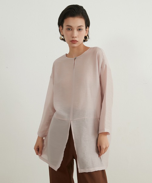 On One's Own（オンワンズオン）の「On One's Own シアー感リネンミックス２WAY トップ（その他トップス・レディース・スカイブルー/イエロー/ピンク・FREE）」の11枚目の写真