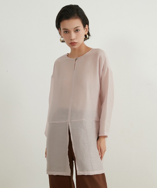 On One's Own（オンワンズオン）の「On One's Own シアー感リネンミックス２WAY トップ（その他トップス・レディース・スカイブルー/イエロー/ピンク・FREE）」の12枚目の写真